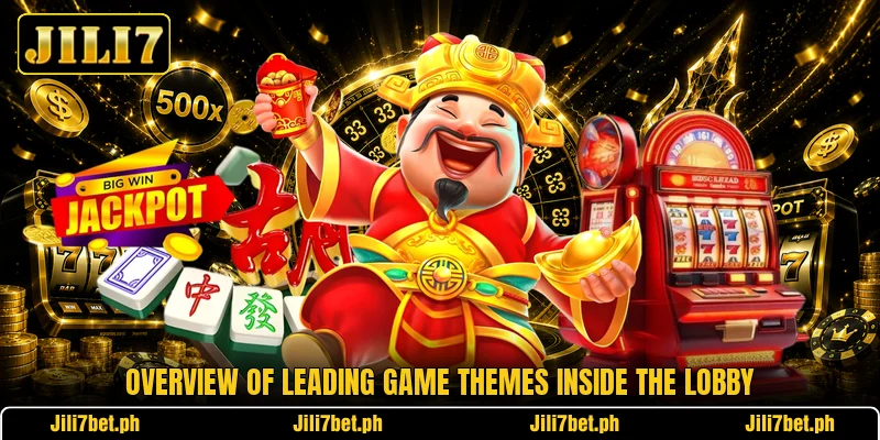 Overview of leading game themes inside the lobby Overview of leading game themes inside the lobby