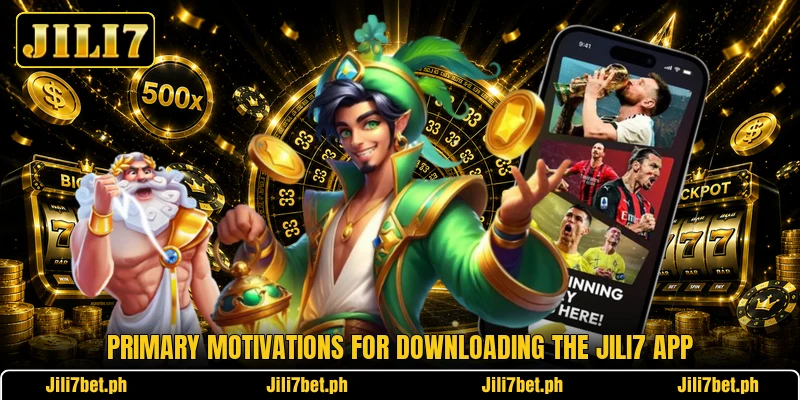 Primary motivations for downloading the Jili7 app Primary motivations for downloading the Jili7 app