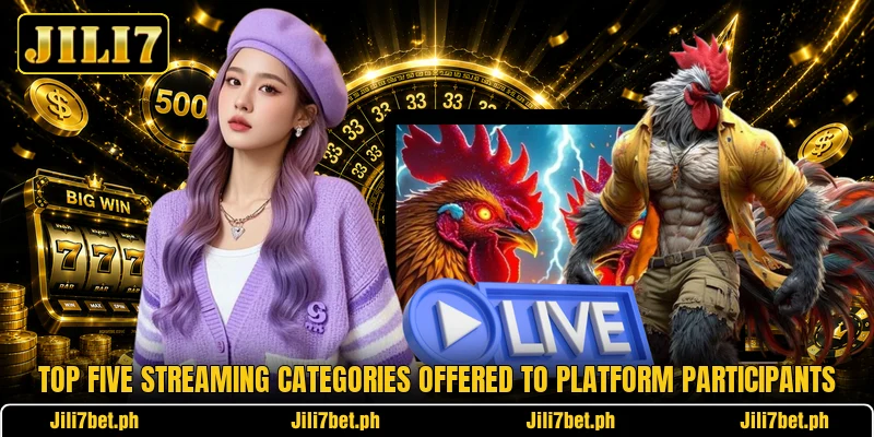 Top five streaming categories offered to platform participants Top five streaming categories offered to platform participants